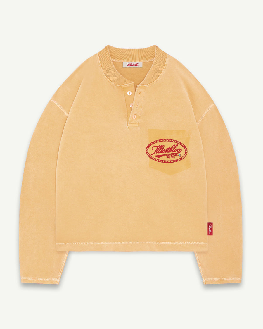 CONCHO CLOUDWEAVE™ HENLEY LONG SLEEVE - MIMOSA