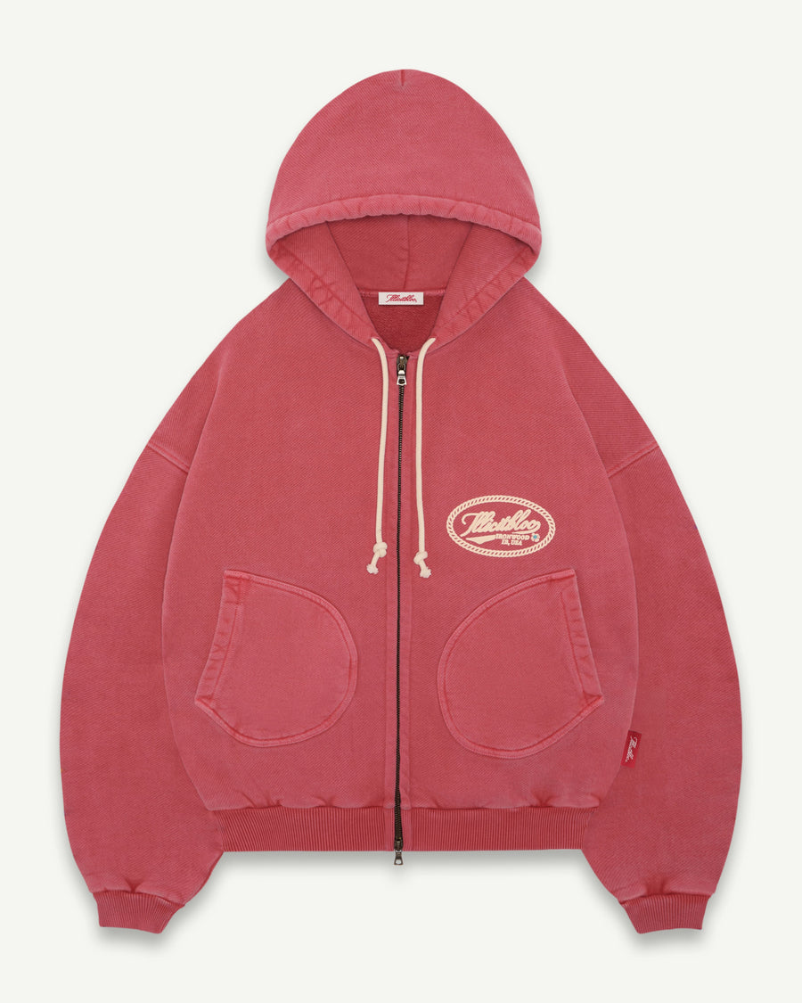 CONCHO IRONWEAVE™ ZIP HOODIE - CANDY RED
