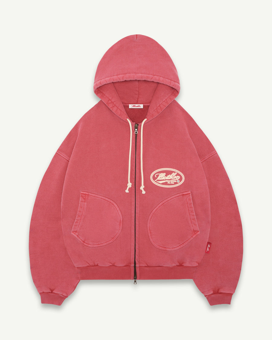 CONCHO IRONWEAVE™ ZIP HOODIE - CANDY RED