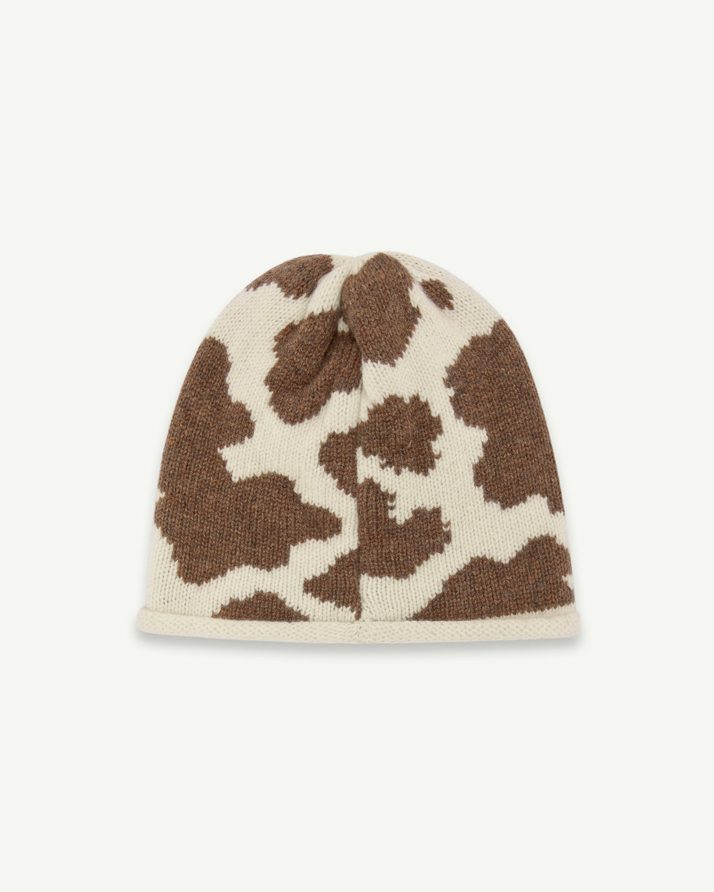 COWHIDE ROLLBACK BEANIE - TOBACCO