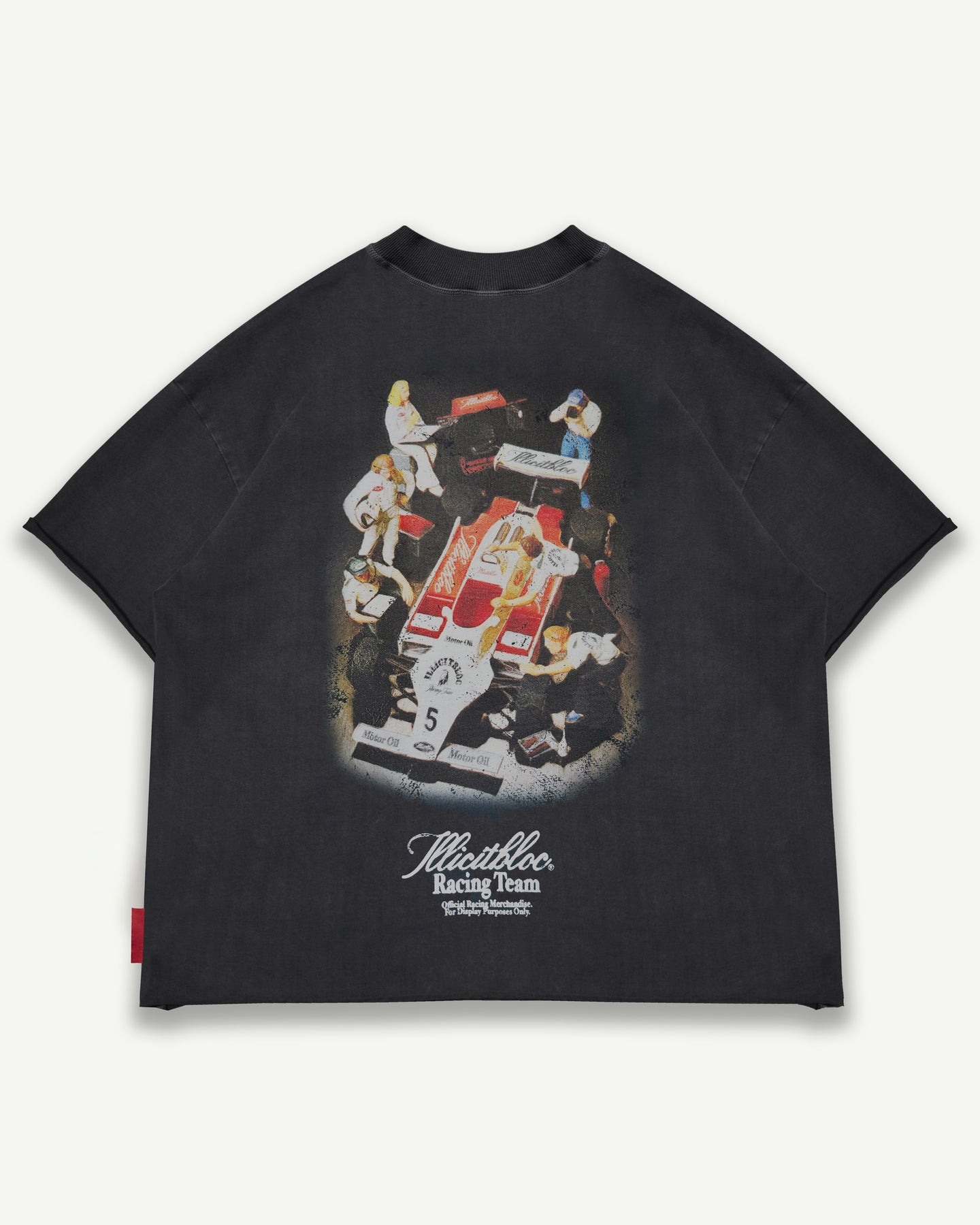 CREW MERCH RAW HEM T-SHIRT - VINTAGE BLACK