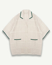 Load image into Gallery viewer, KNITTED CROCHET SHIRT - OYSTER
