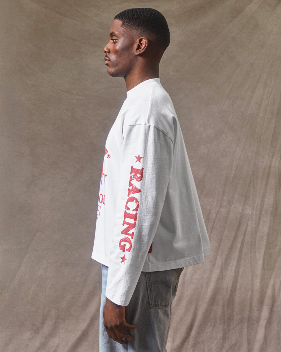 MOTOR OIL LONG SLEEVE T-SHIRT - WHITE