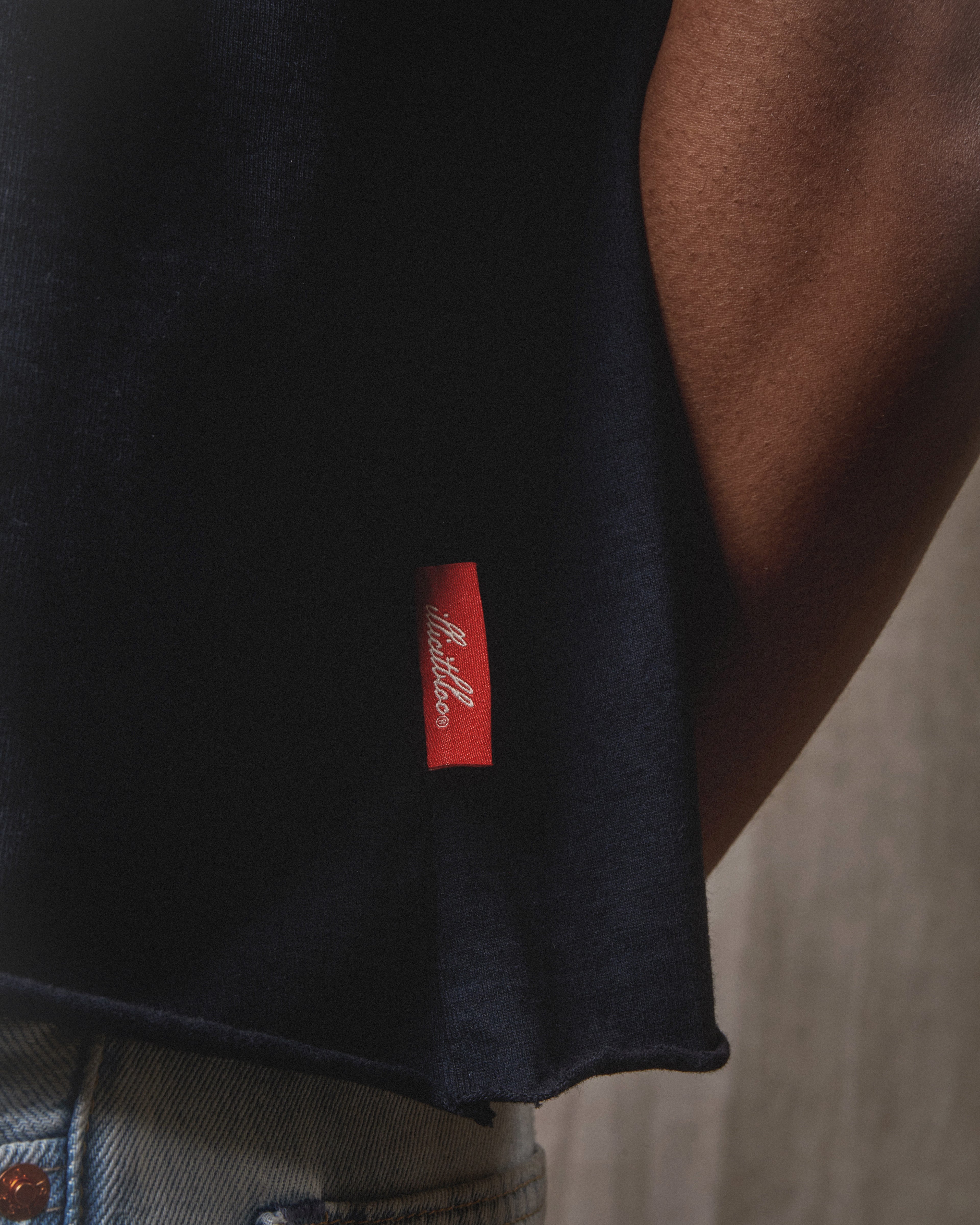 Oil Can Raw Hem T-shirt - Vintage Black