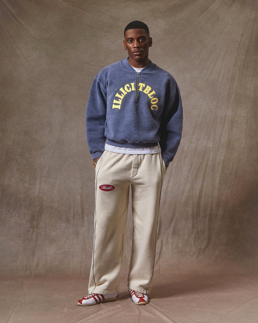 REVERSE SPELLOUT 1/4 ZIP - WASHED NAVY