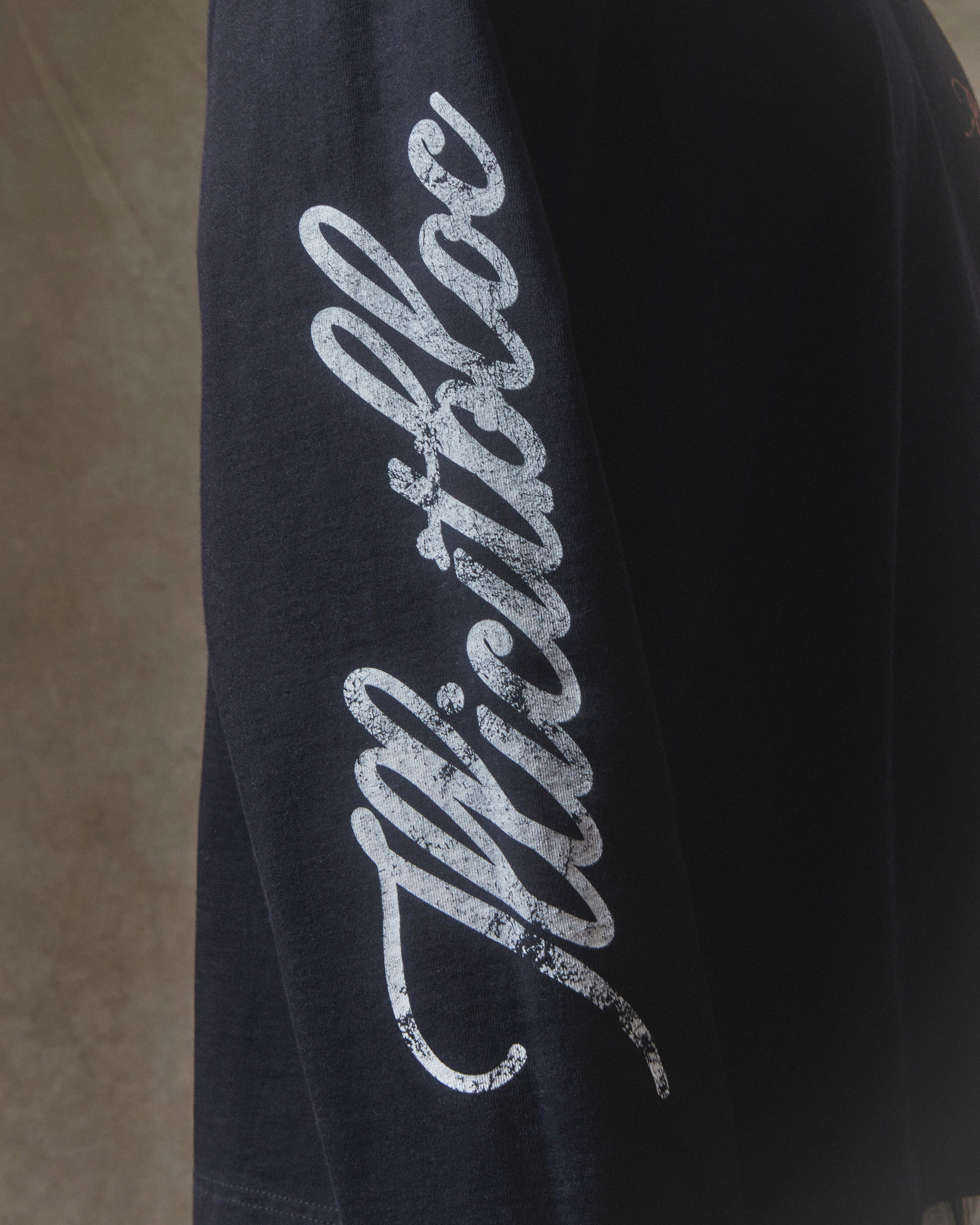 Bull Mascot Long Sleeve T-shirt - Vintage Black