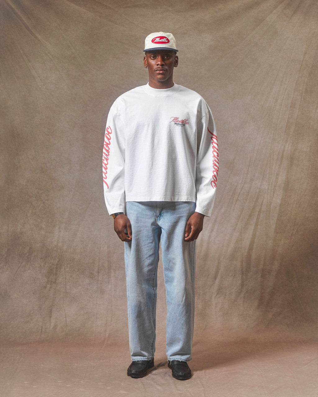 Bull Mascot Long Sleeve T-shirt - White