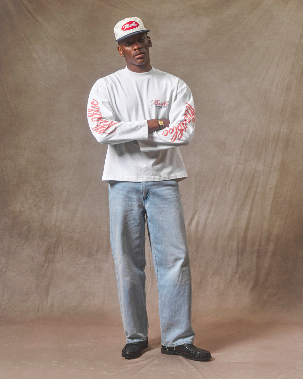 Bull Mascot Long Sleeve T-shirt - White