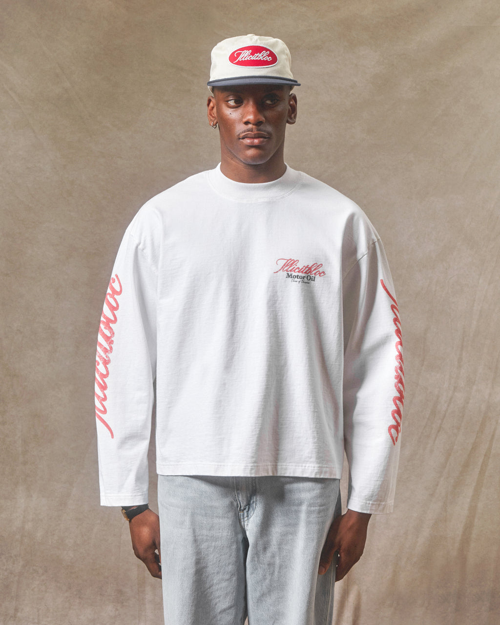 Bull Mascot Long Sleeve T-shirt - White