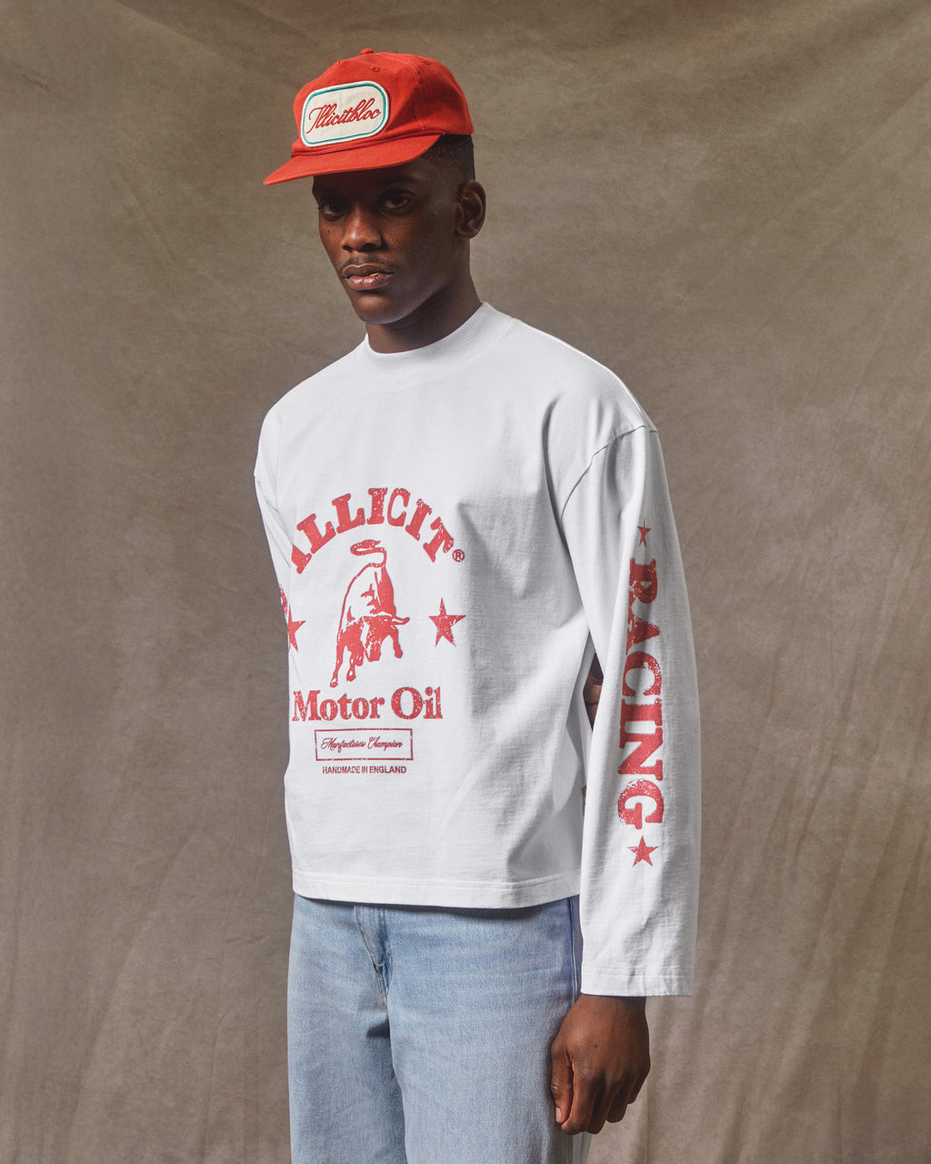 Motor Oil Long Sleeve T-shirt - White