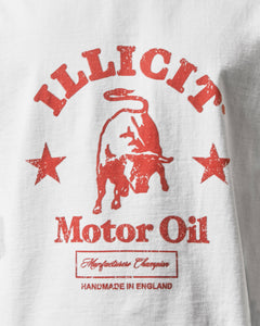 MOTOR OIL LONG SLEEVE T-SHIRT - WHITE
