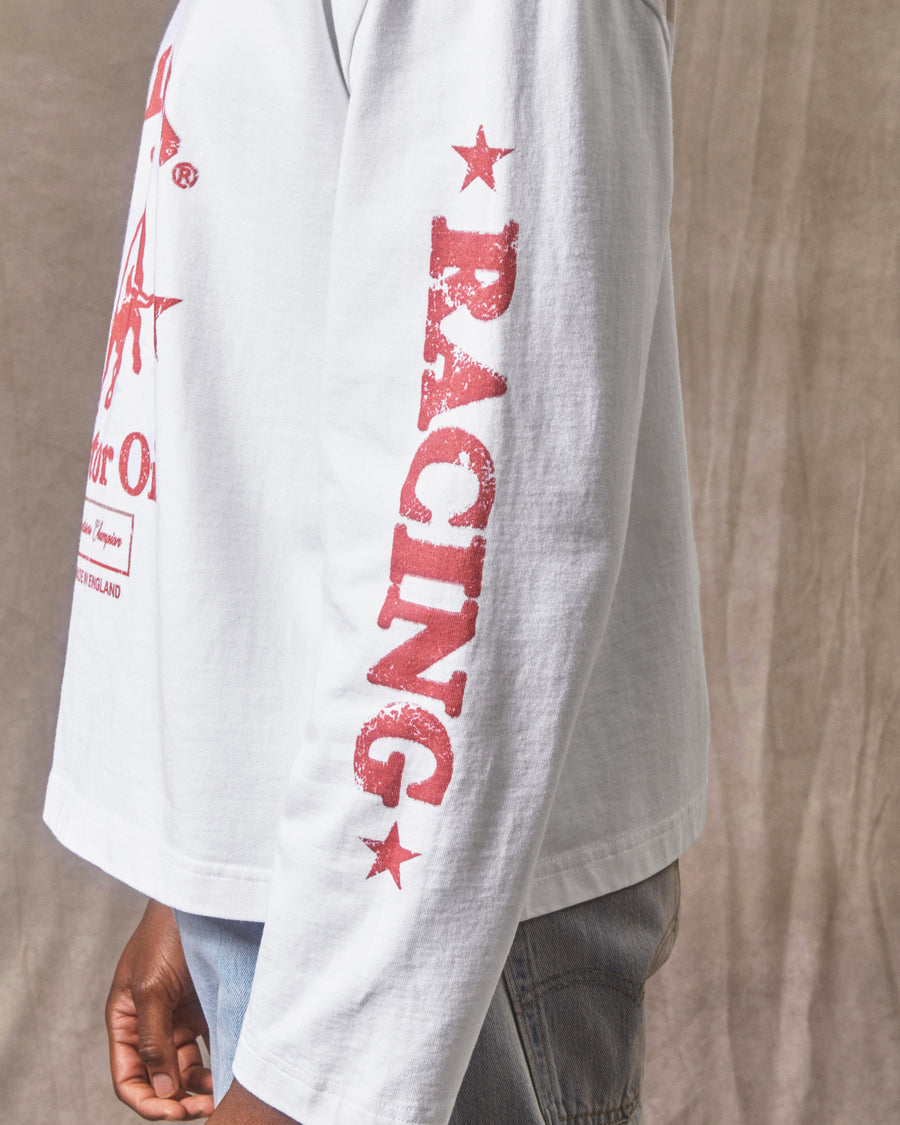 MOTOR OIL LONG SLEEVE T-SHIRT - WHITE