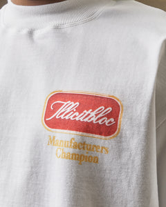 CHAMPION STAMP RAW HEM T-SHIRT - WHITE