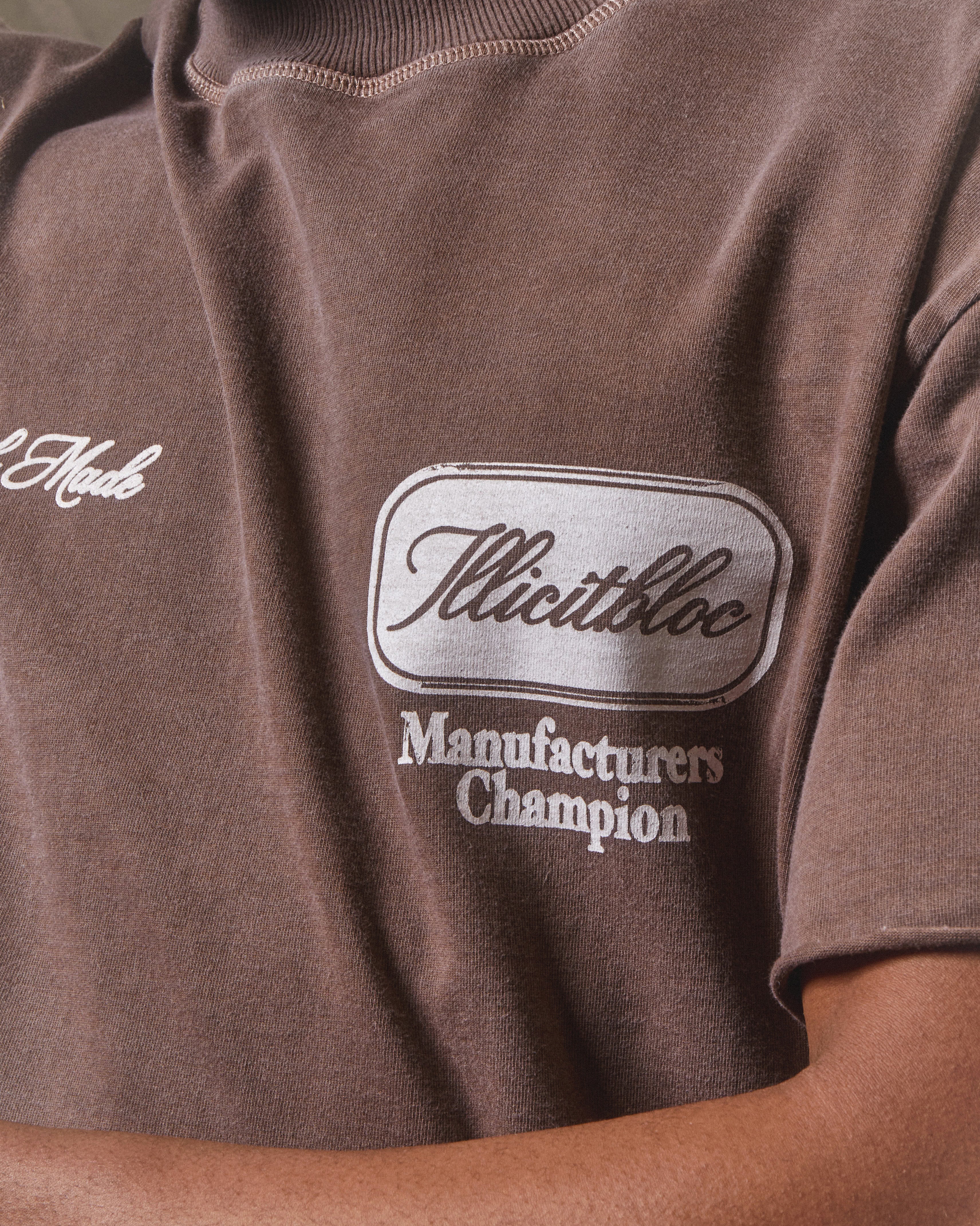 Champion Stamp Raw Hem T-shirt - Mocha