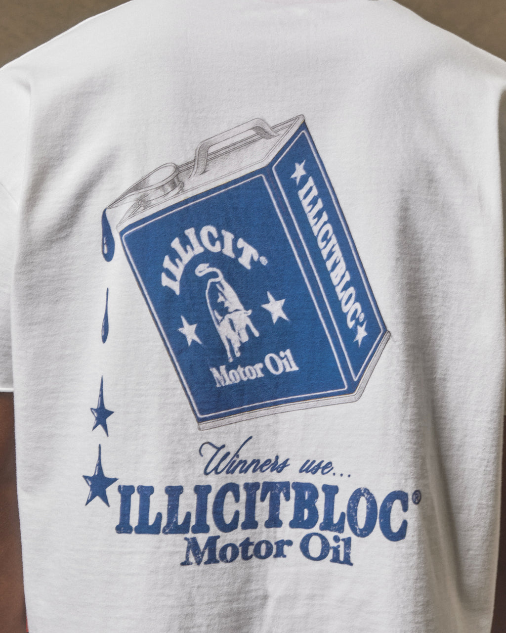 Oil Can Raw Hem T-shirt - White