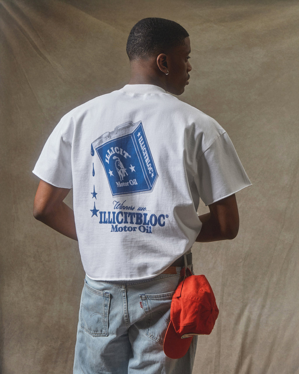 Oil Can Raw Hem T-shirt - White