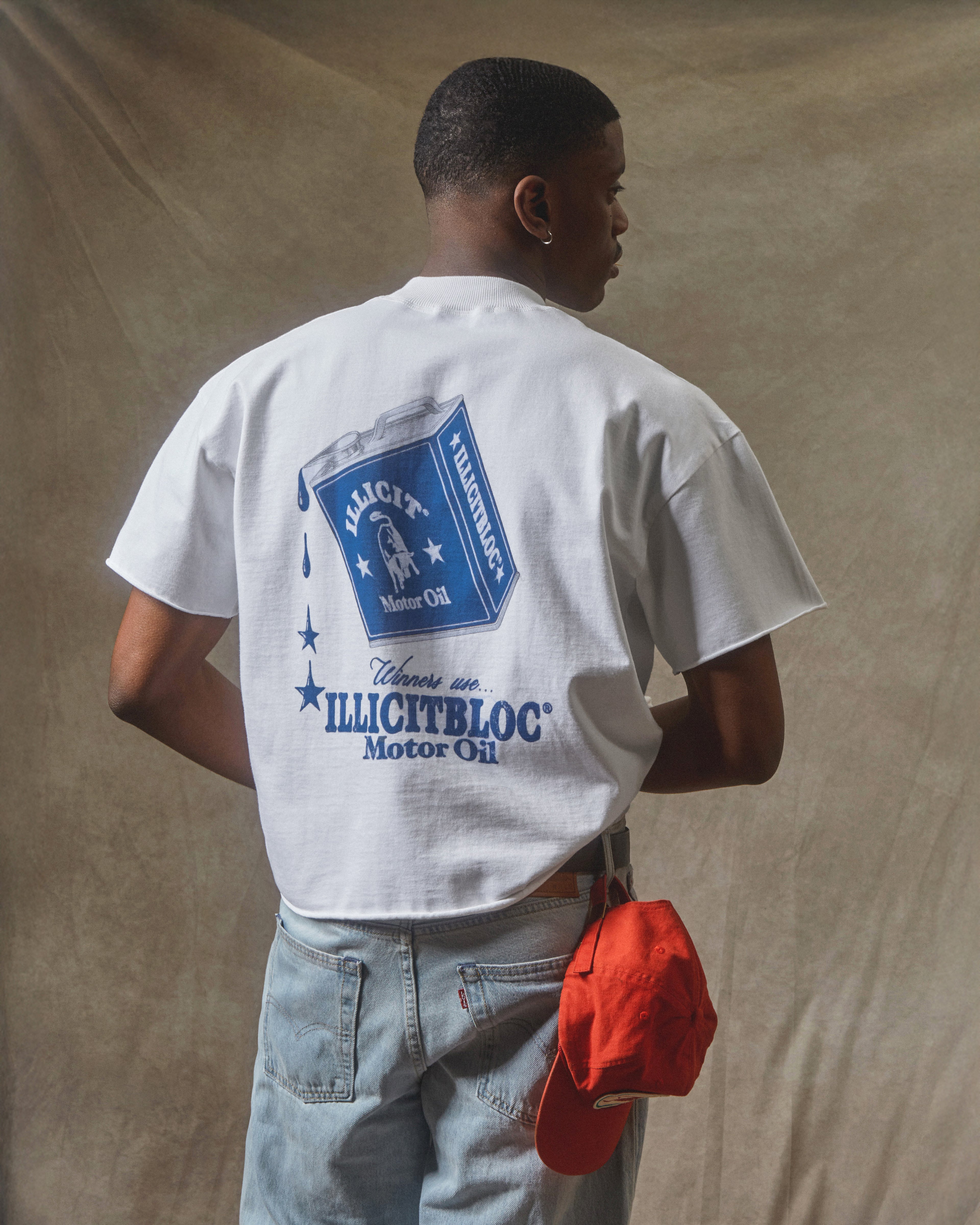 Oil Can Raw Hem T-shirt - White