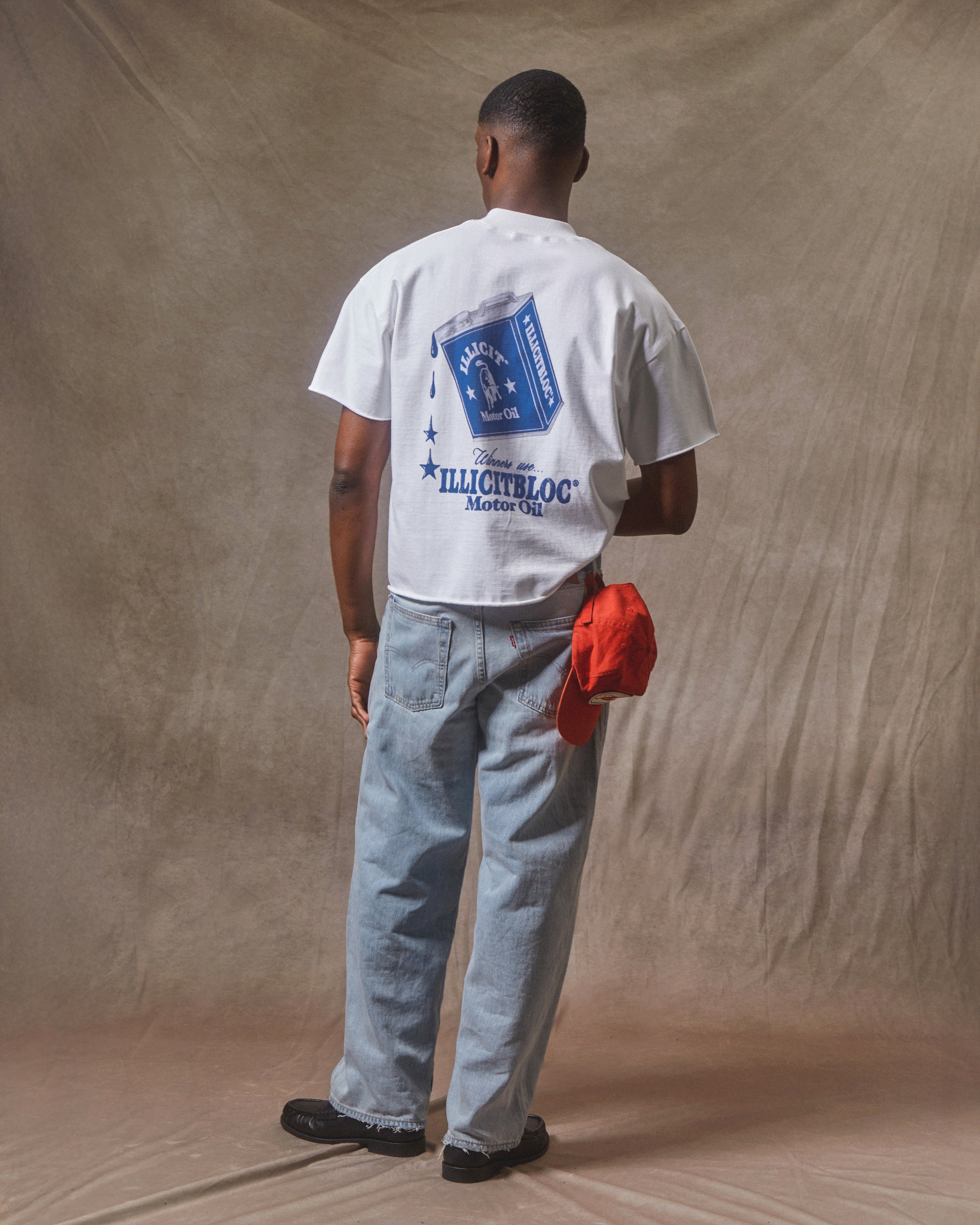 Oil Can Raw Hem T-shirt - White