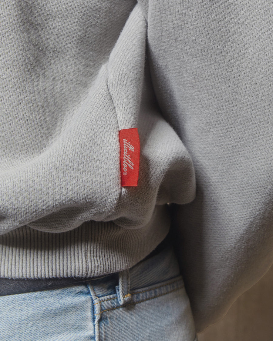 RACING APPLIQUÉ HENLEY CREWNECK - POWDER GREY