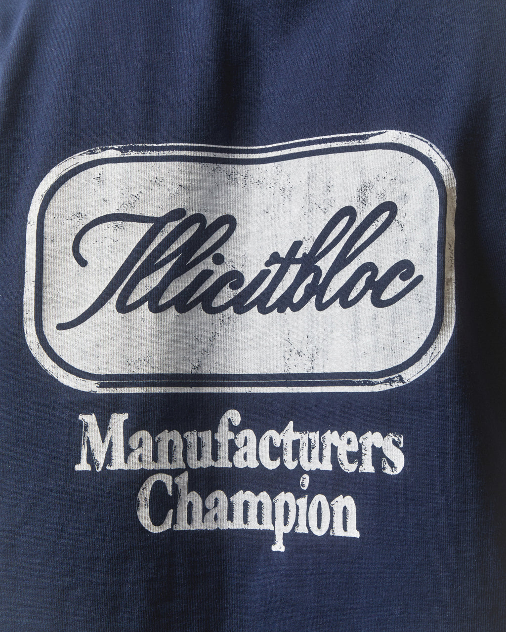 Champion Stamp Raw Hem T-shirt - Navy