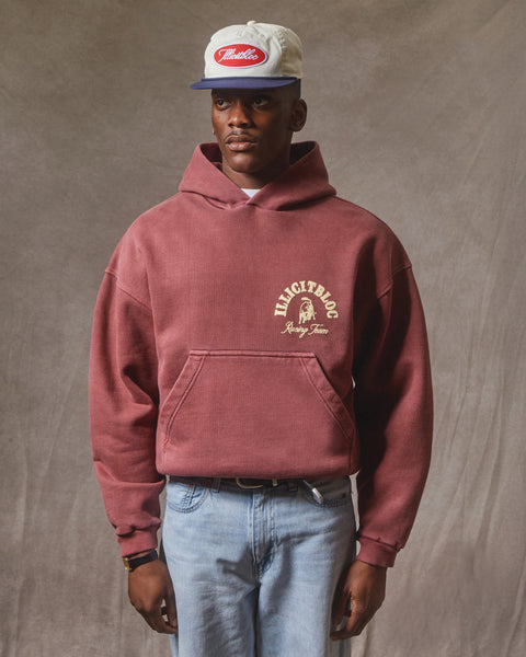 RACING TEAM HOODIE - WASHED BURGUNDY