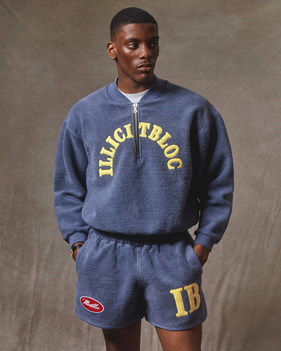 REVERSE SPELLOUT SPORTS SHORTS - WASHED NAVY