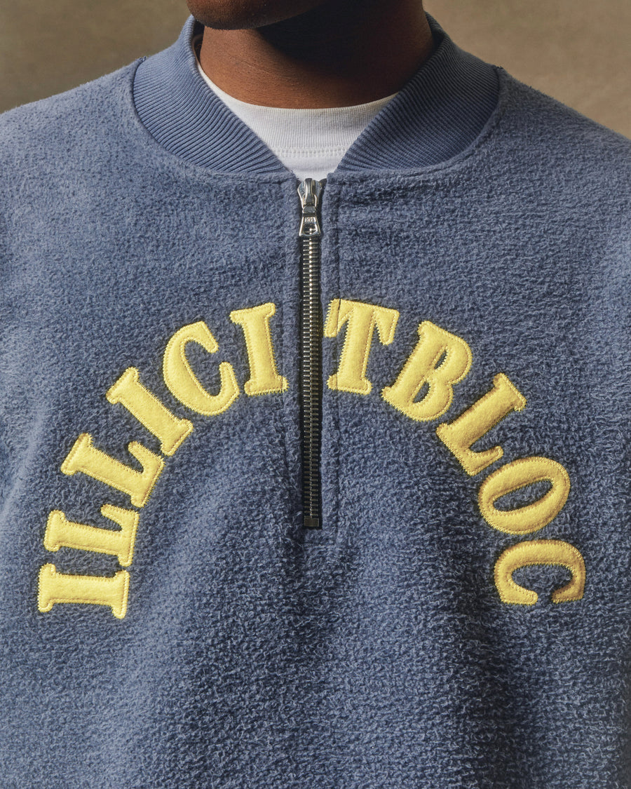 REVERSE SPELLOUT 1/4 ZIP - WASHED NAVY