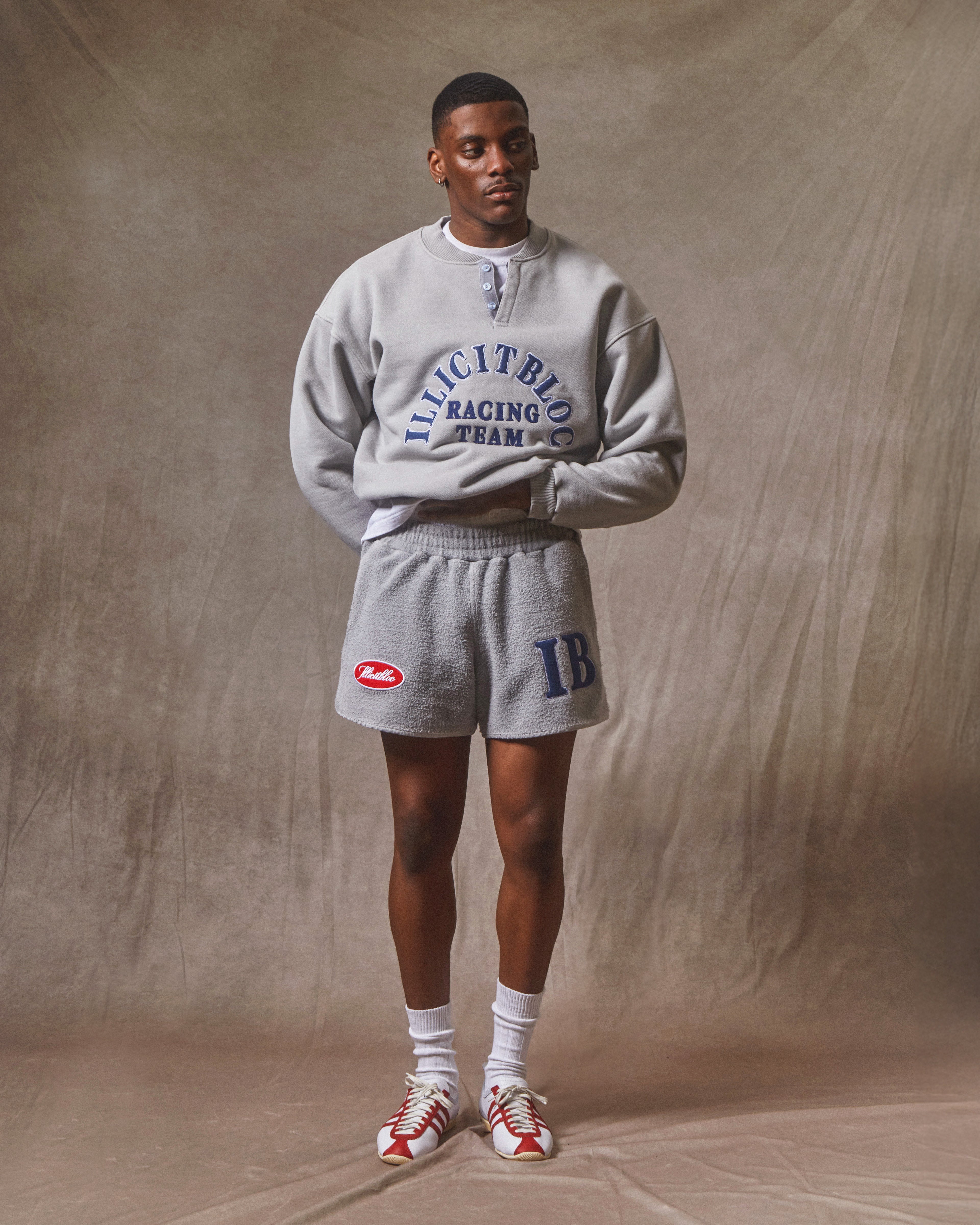 Reverse Spellout Sports Shorts - Powder Grey