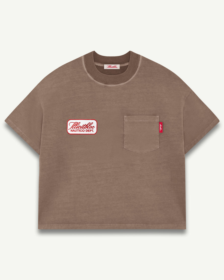 DEPT. POCKET T-SHIRT - WASHED BROWN