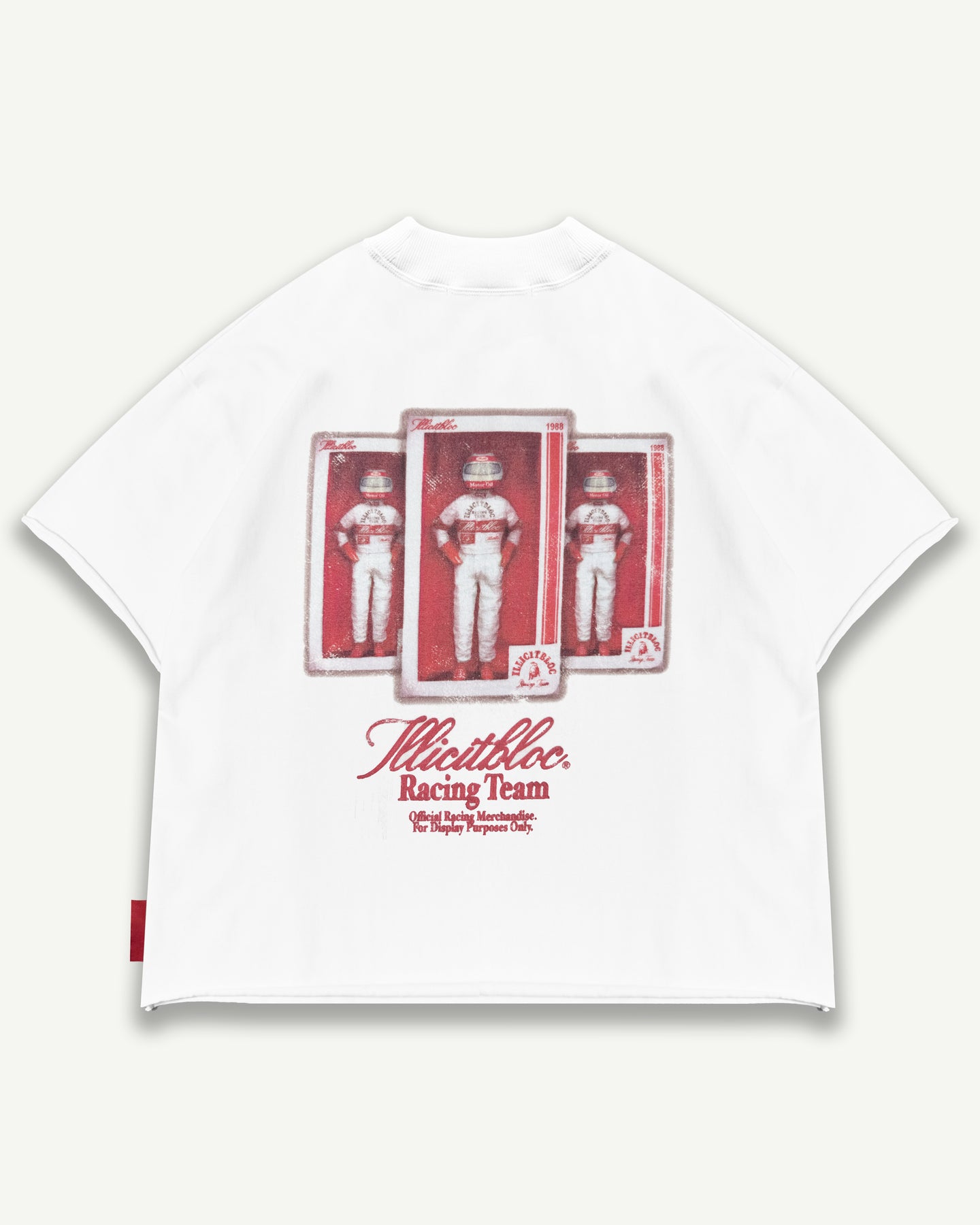 DRIVER MERCH RAW HEM T-SHIRT - WHITE