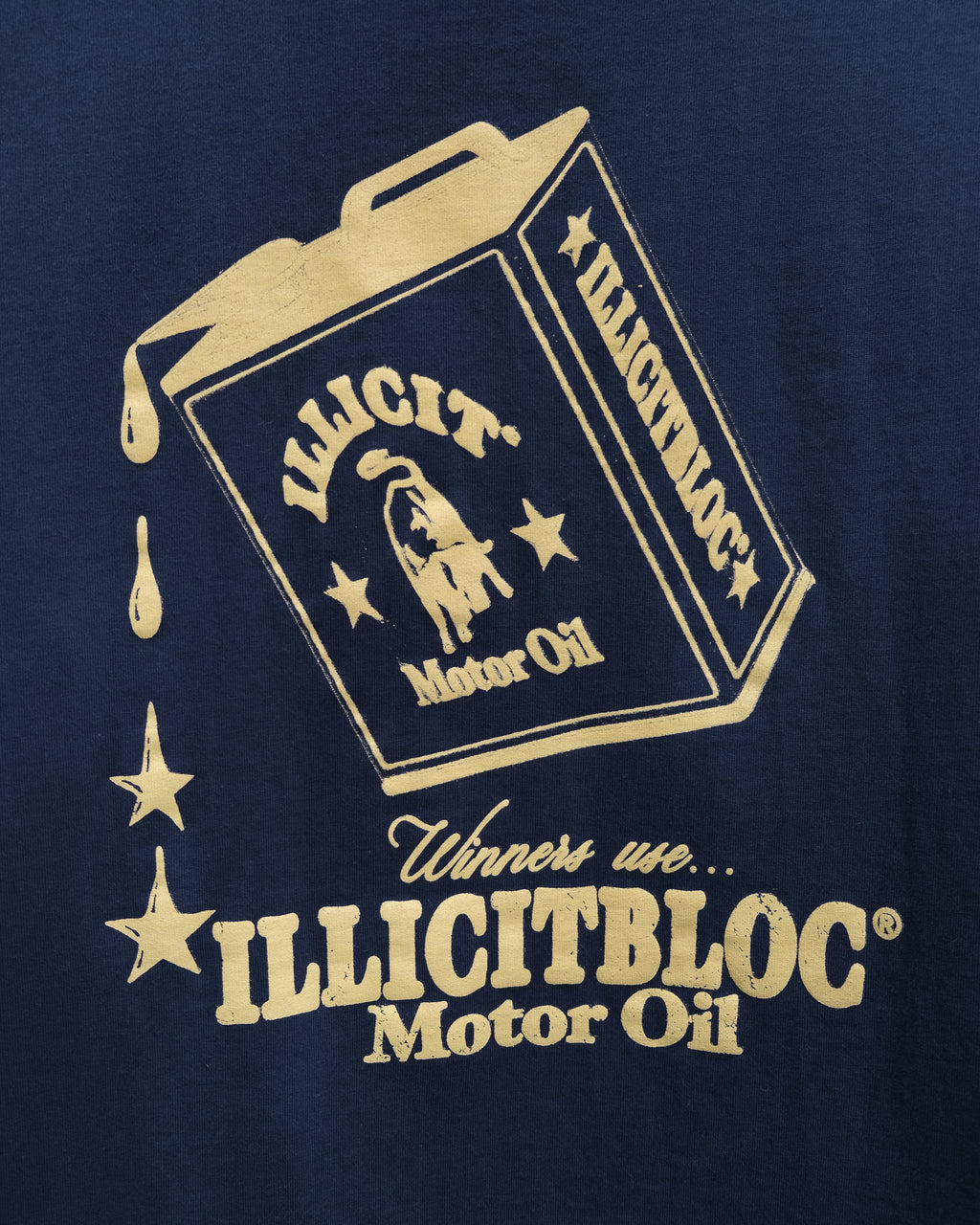 Oil Can Raw Hem T-shirt - Navy