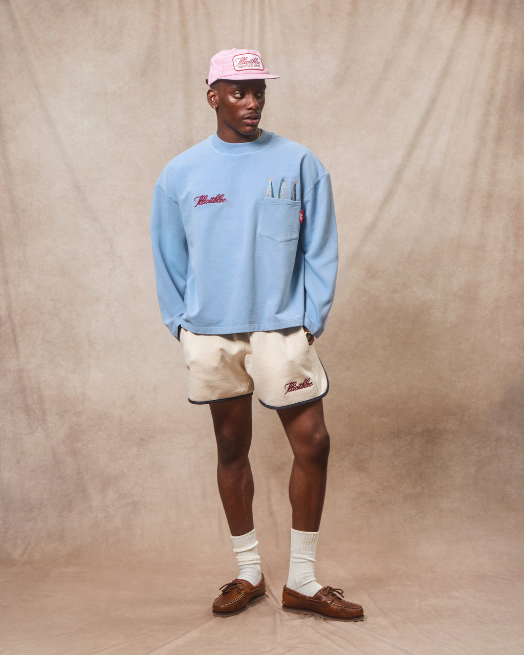 Sardine Pocket Long Sleeve T-shirt - Powder Blue