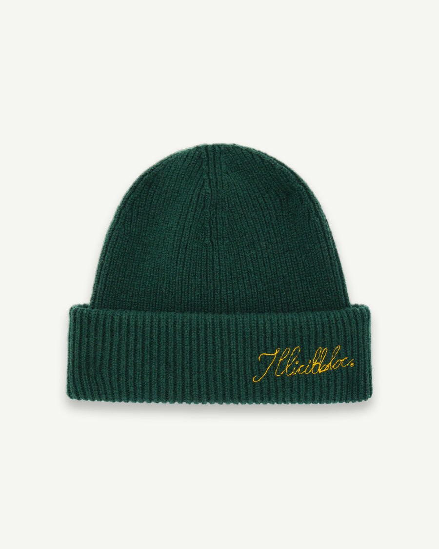 LAMBSWOOL ANGLER BEANIE - HUNTER GREEN