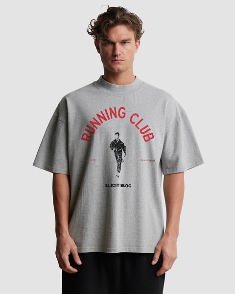 RUNNING CLUB T-SHIRT - GREY MARL