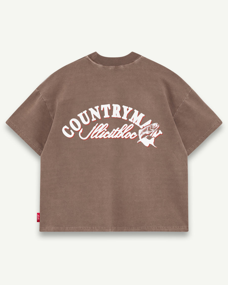 HOOKED T-SHIRT - WASHED BROWN