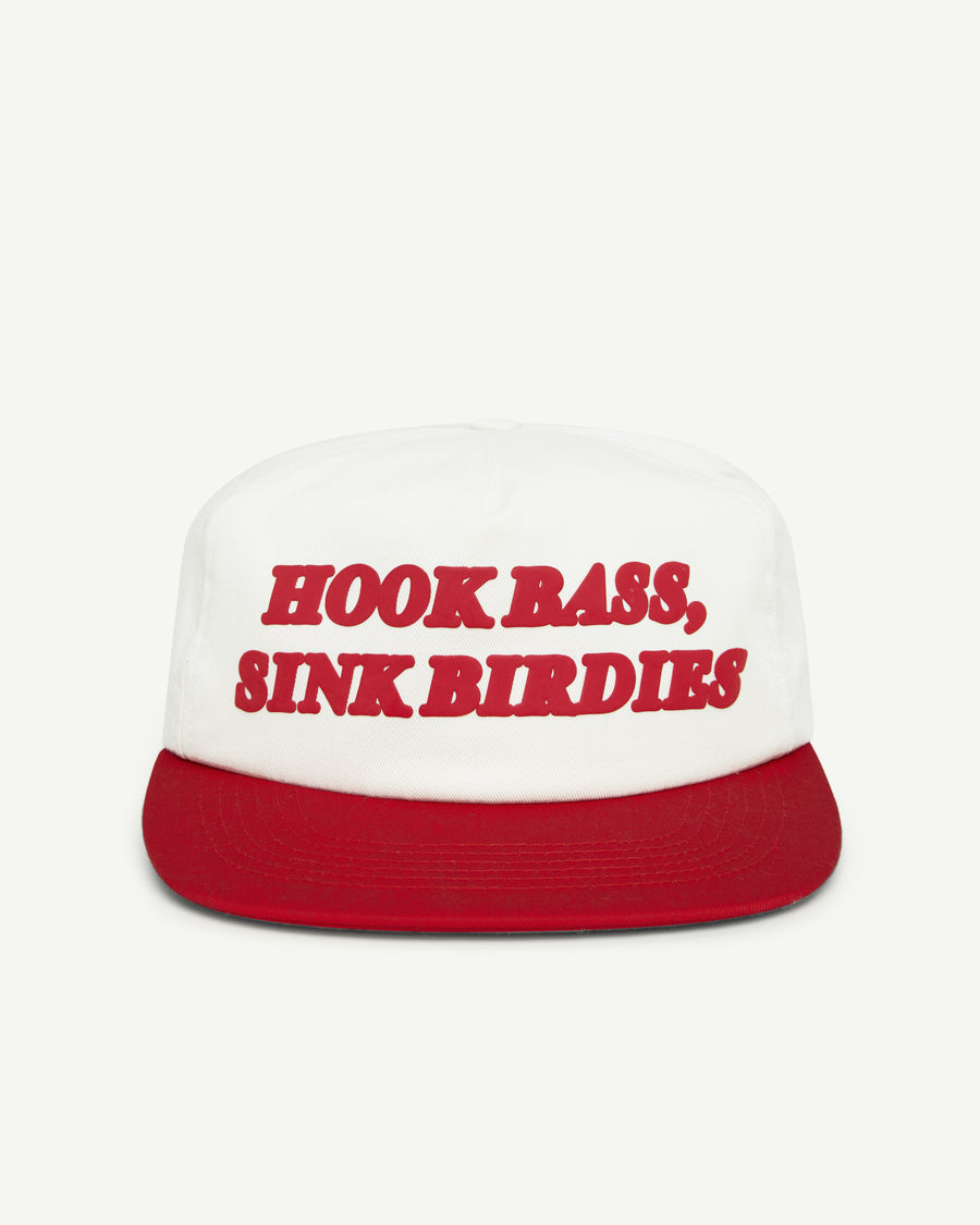 BASS & BIRDIES CAP - CREAM/RED
