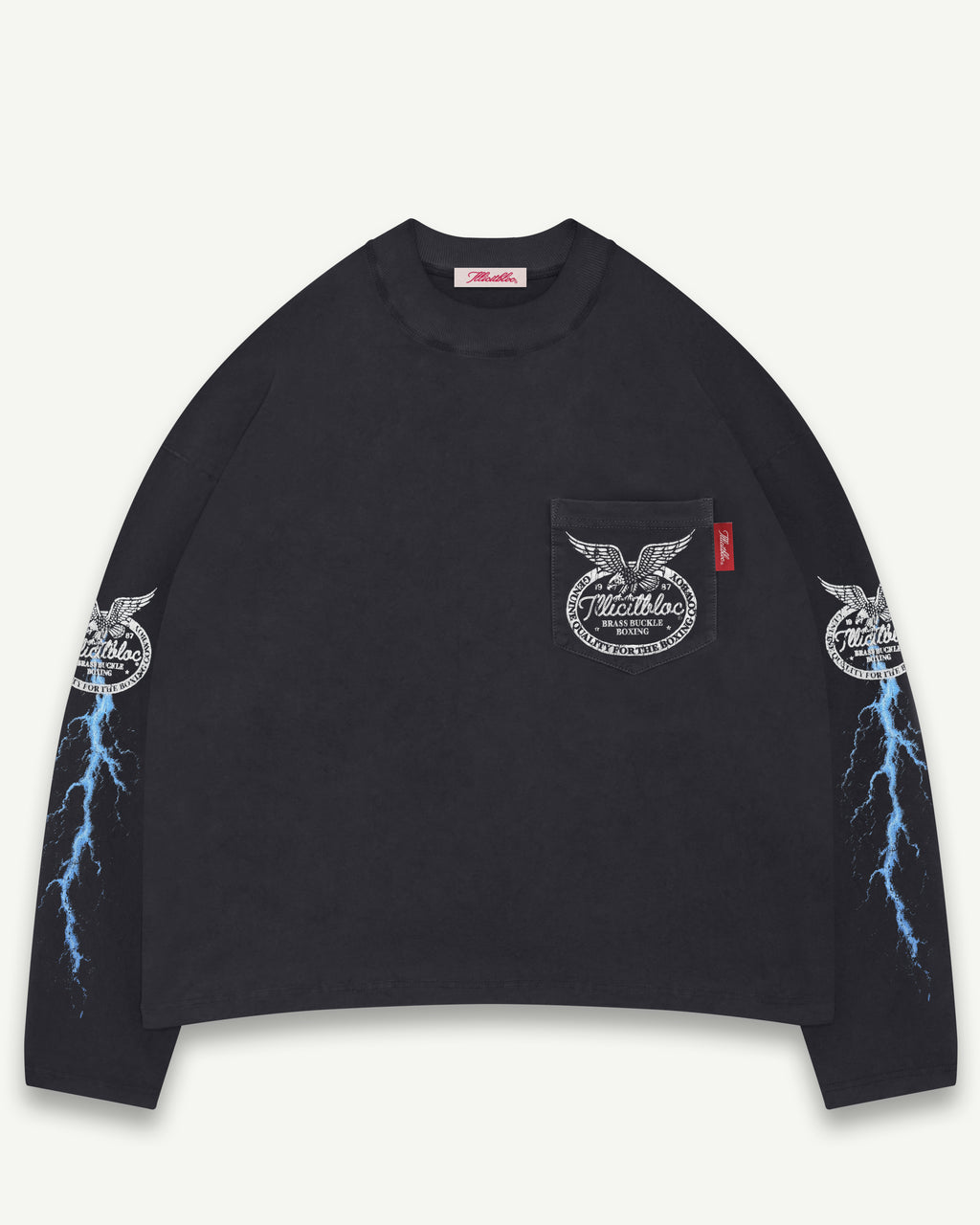HORSEPOWER CLOUDWEAVE™ POCKET LONG SLEEVE T-SHIRT - VINTAGE BLACK