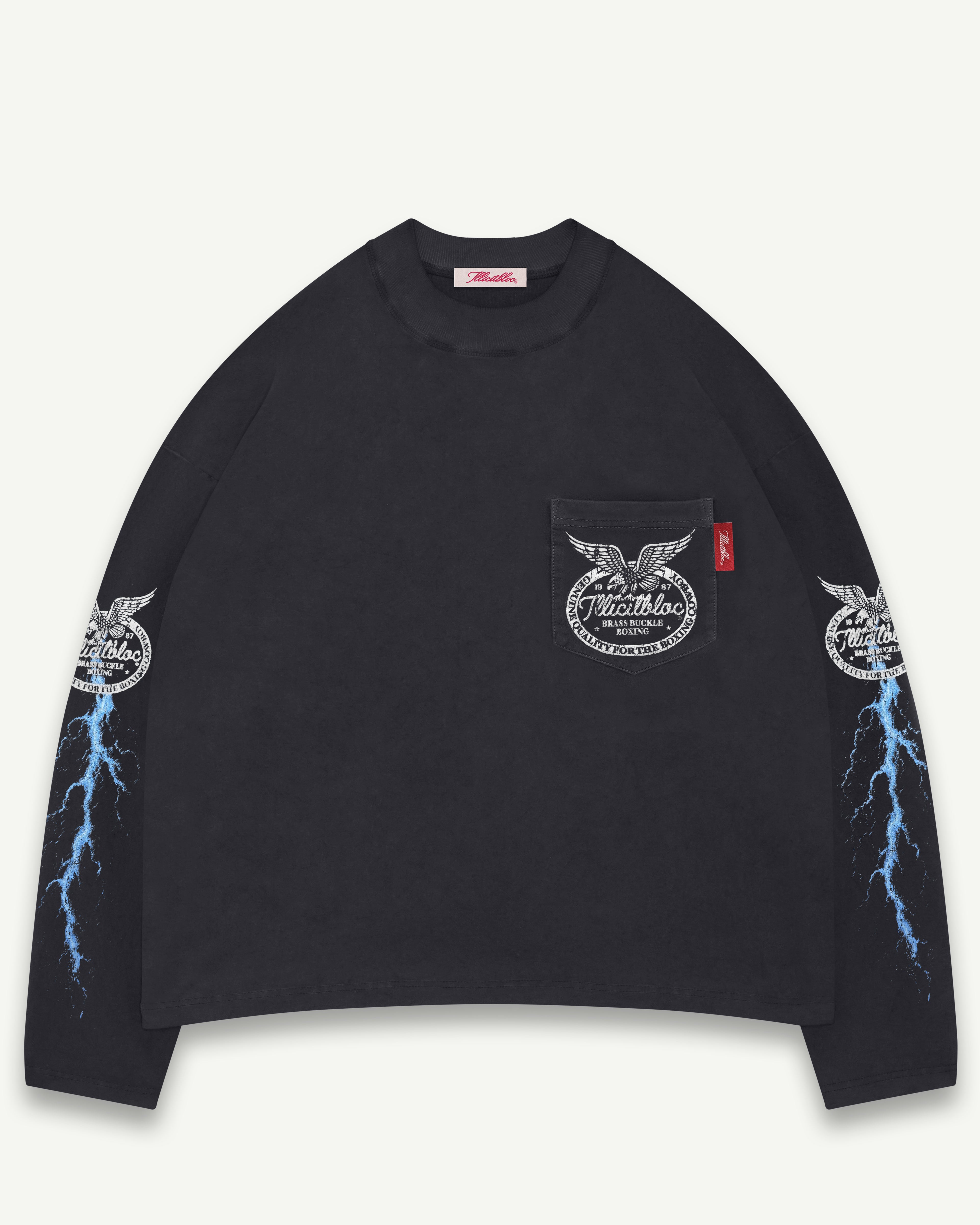 HORSEPOWER CLOUDWEAVE™ POCKET LONG SLEEVE T-SHIRT - VINTAGE BLACK