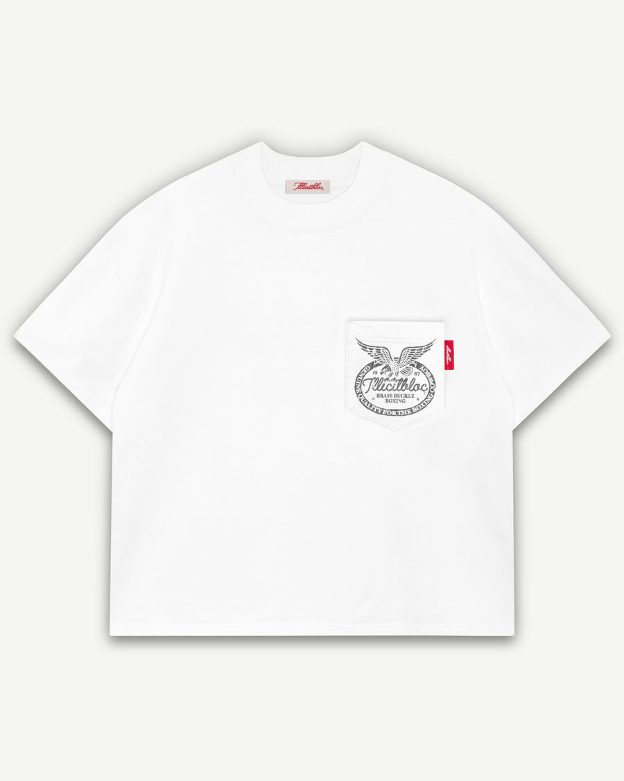 HORSEPOWER CLOUDWEAVE™ POCKET T-SHIRT - WHITE