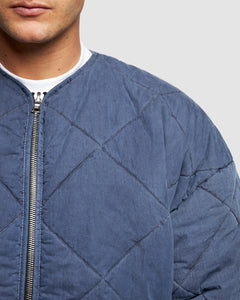 QUILTED BOMBER - WASHED NAVY