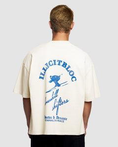 DESCENTE T-SHIRT - OYSTER