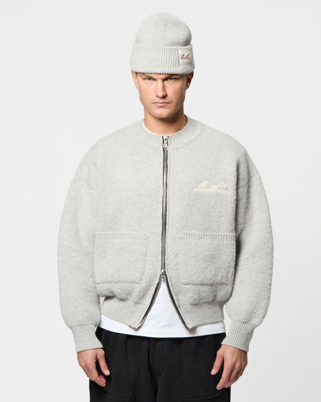 Chainstitch Knit Bomber - Grey