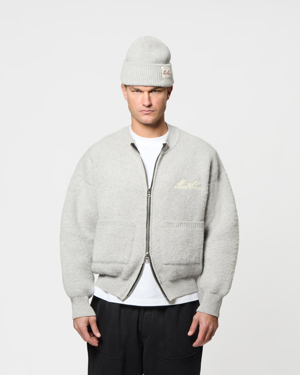 Chainstitch Knit Bomber - Grey