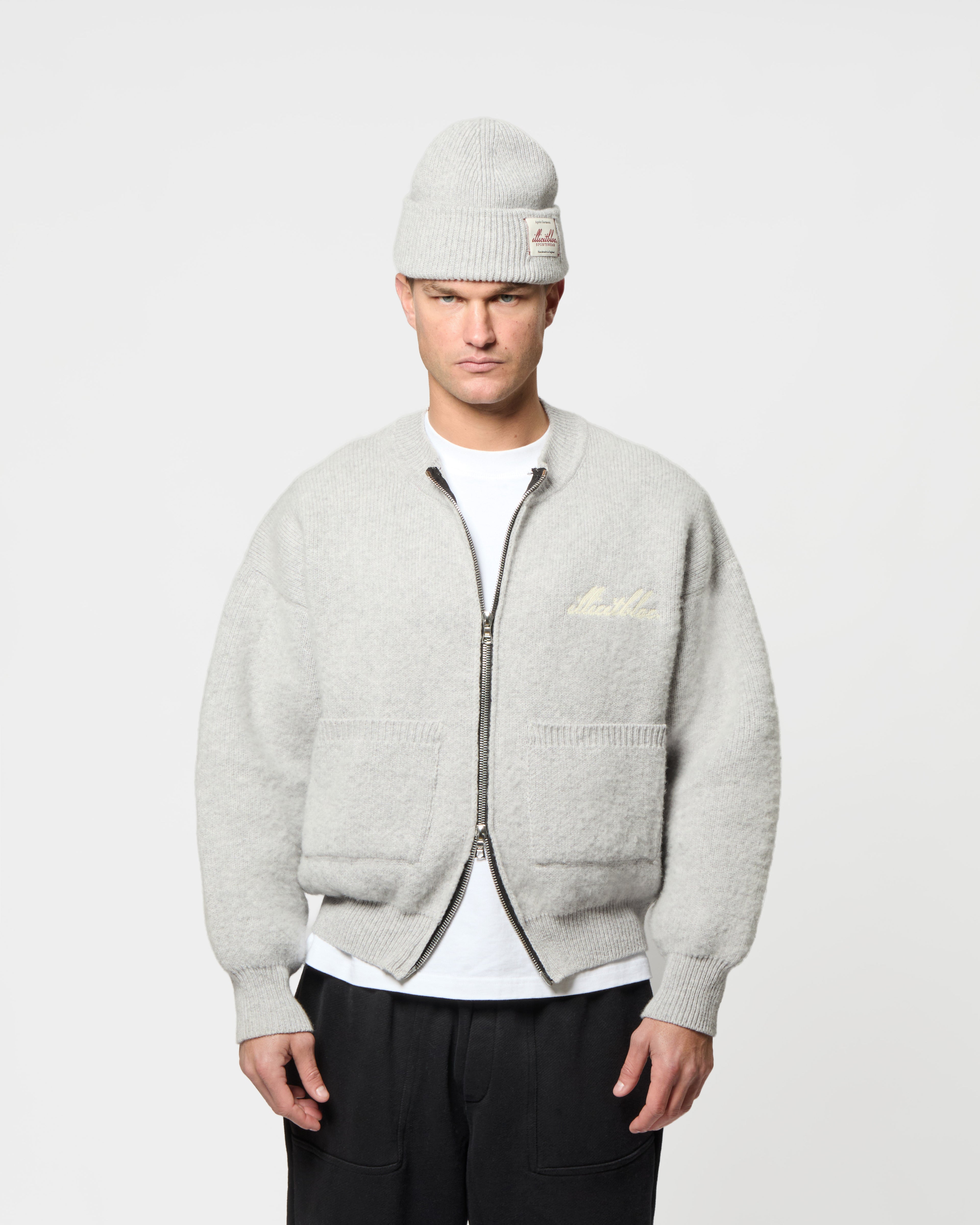 Chainstitch Knit Bomber - Grey