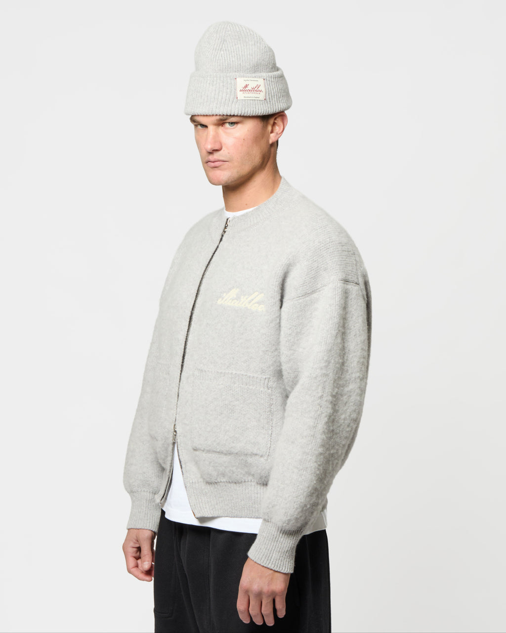 Chainstitch Knit Bomber - Grey