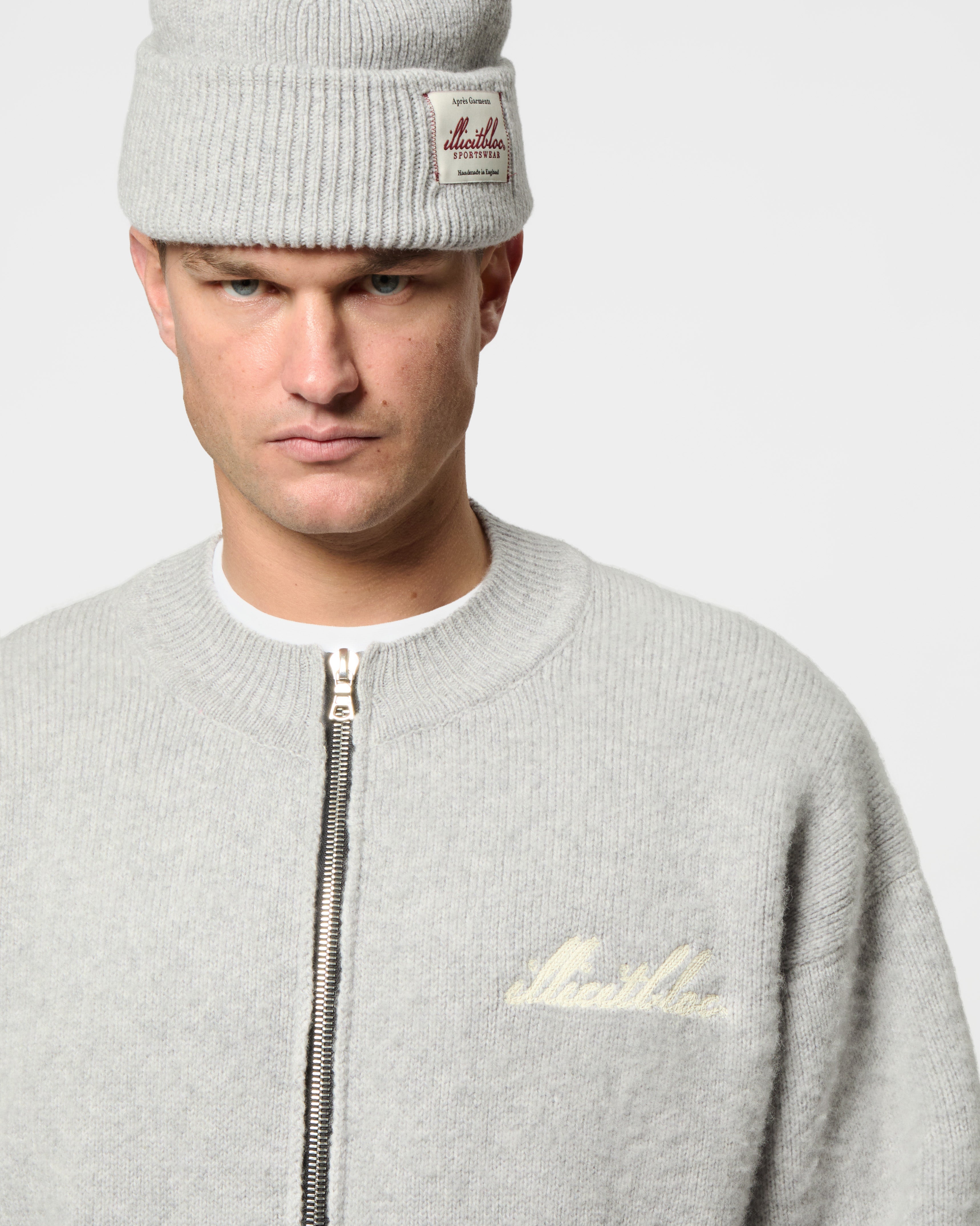 Chainstitch Knit Bomber - Grey