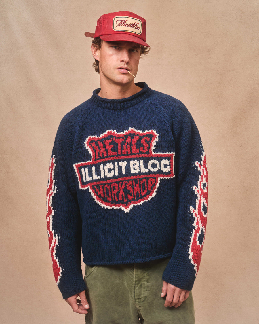 WORKSHOP ROLLNECK PULLOVER - NAVY