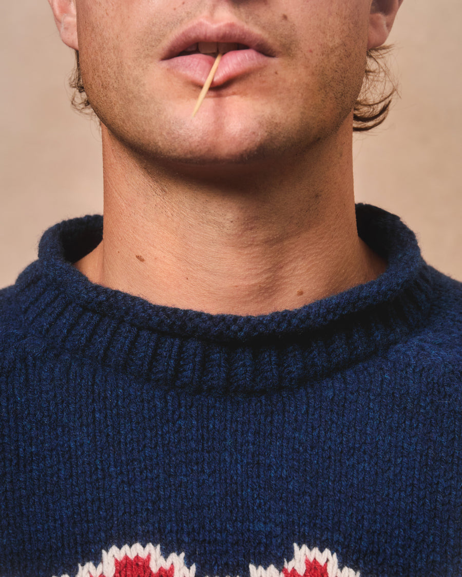 WORKSHOP ROLLNECK PULLOVER - NAVY