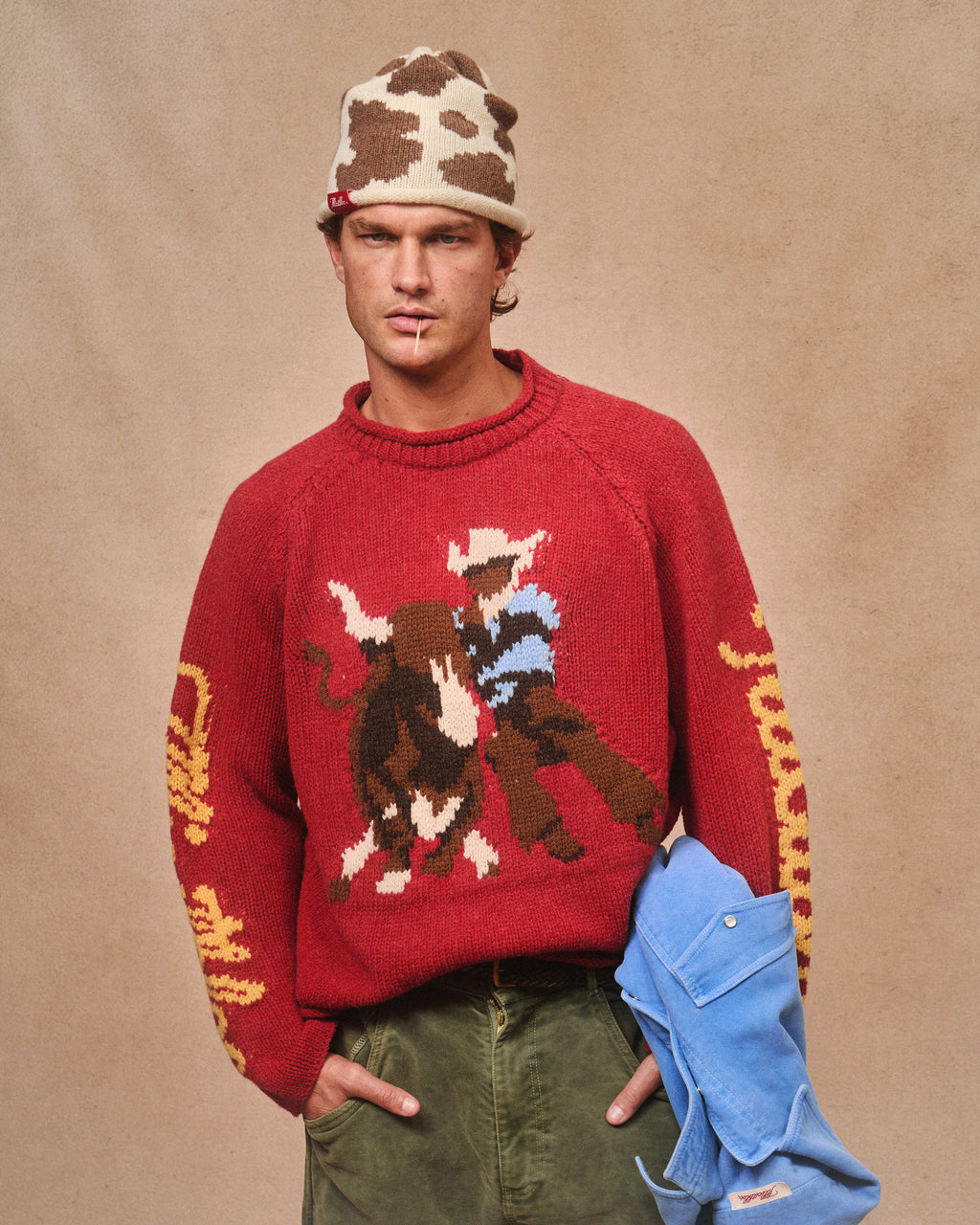 LASSO ROLLNECK PULLOVER - RED