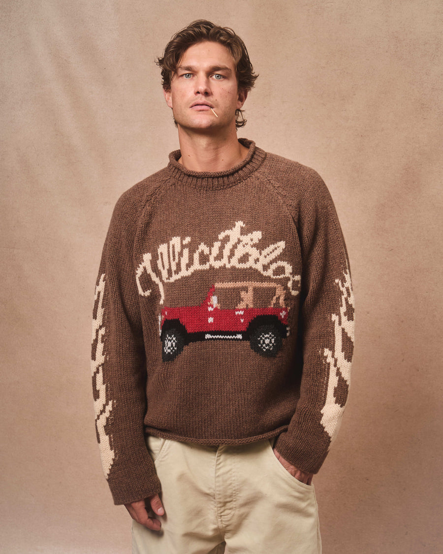 OFF-RODEO ROLLNECK PULLOVER - TOBACCO